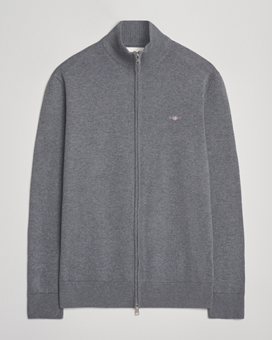 GANT Casual Cotton Full Zip Dark Grey Melange – Harmaa