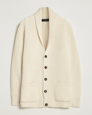 Gloverall Shawl Collar Cardigan Ecru – Valkoinen