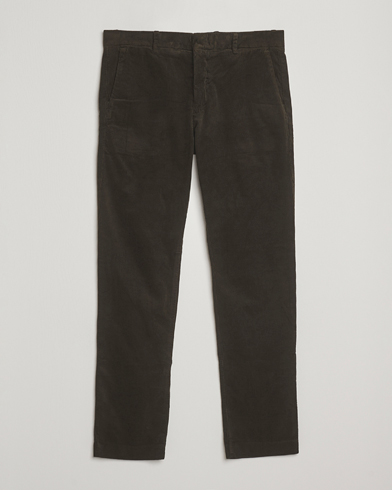 NN07 Theo Regular Fit Corduroy Chinos Dark Army – Vihreä