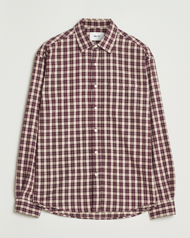 NN07 Deon Flannel Checked Shirt Wine Red – Punainen