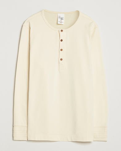 Nudie Jeans Long Sleeved Henley Ecru – Beige