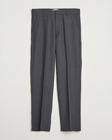 Samsøe Samsøe Noah Pleated Trousers Dark Grey Melange – Harmaa