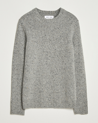 Samsøe Samsøe Nataniel Donegal Knitted Crew Neck Grey Melange – Harmaa