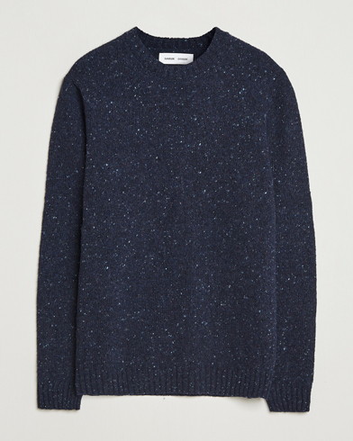 Samsøe Samsøe Nataniel Donegal Knitted Crew Neck Salute Navy – Sininen