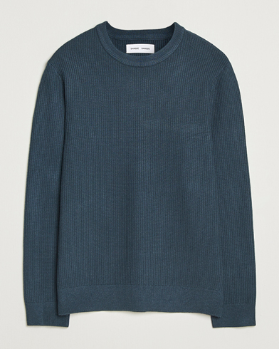 Samsøe Samsøe Dem Structured Knitted Crew Neck Midnight Navy – Sininen