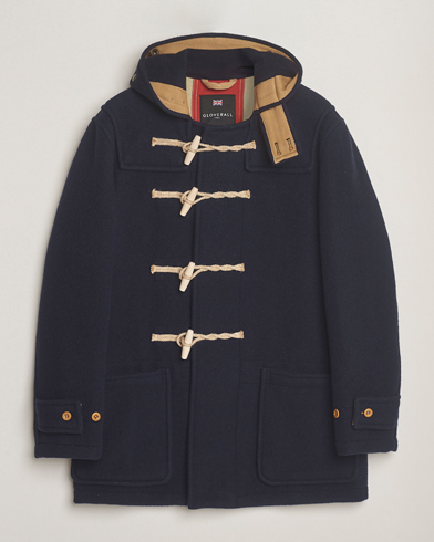 Gloverall Mid Length Monty Union Jack Duffle Coat Navy – Sininen