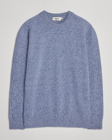 Altea Wool/Cashmere Crew Neck Sweater Light Blue Melange – Sininen