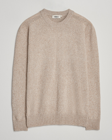 Altea Wool/Cashmere Crew Neck Sweater Beige Melange – Beige