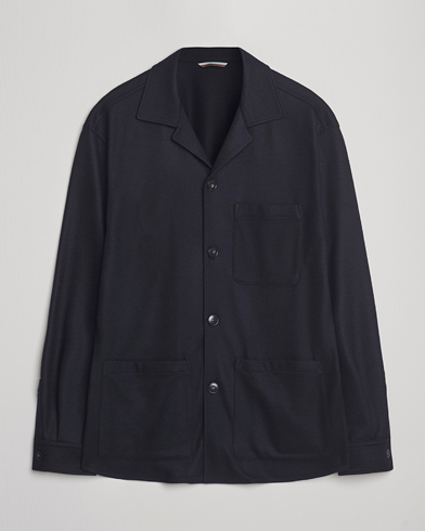 Canali Wool Shirt Jacket Navy – Sininen