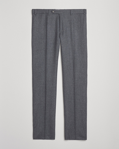 Canali Slim Fit Flannel Trousers Grey Melange – Harmaa
