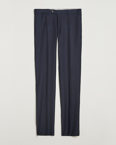 Canali Slim Fit Flannel Trousers Navy – Sininen