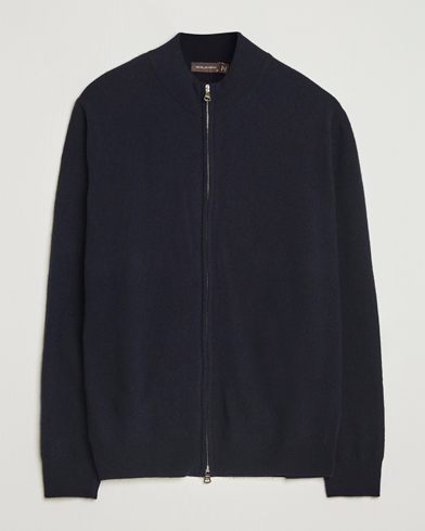 Oscar Jacobson Seb Wool/Cashmere Full Zip Navy – Sininen