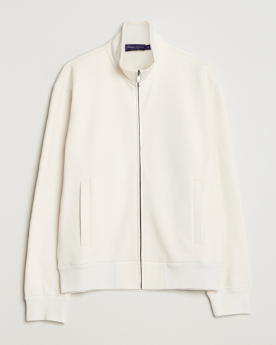 Ralph Lauren Purple Label Full Zip Cotton Felpa Cream – Valkoinen