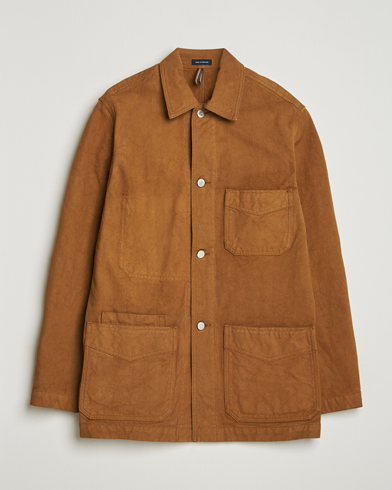Drake's Duck Cotton Canvas Chore Coat Tobacco – Ruskea