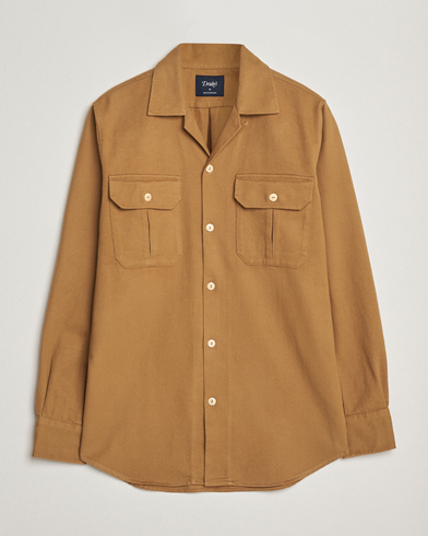 Drake's Brushed Twill Camp Collar Shirt Sand – Ruskea