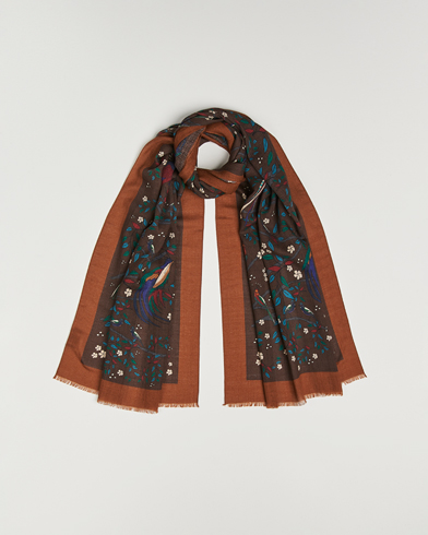 Drake's Birds Of Paradise Print Scarf Brown – Ruskea