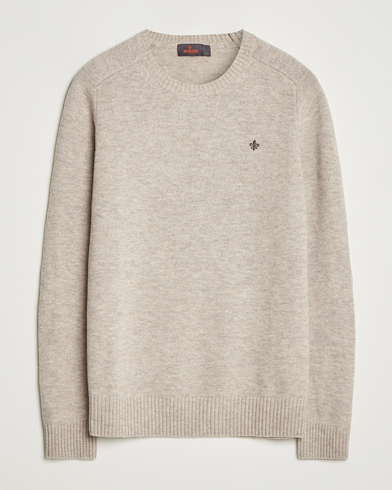 Morris Hertford Lambswool Merino Crew Neck Khaki – Beige