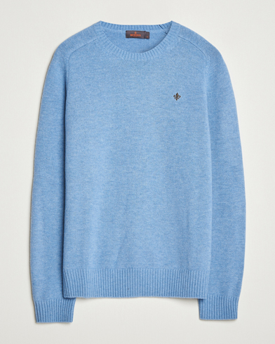 Morris Hertford Lambswool Merino Crew Neck Light Blue – Sininen