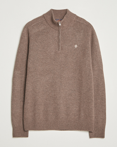 Morris Hertford Lambswool Merino Half Zip Brown – Ruskea