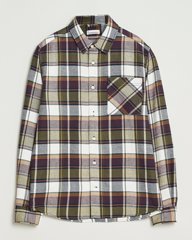 KnowledgeCotton Apparel Cotton Checked Flannel Shirt Green – Vihreä