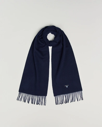 Barbour Lifestyle Plain Lambswool Scarf Navy – Sininen