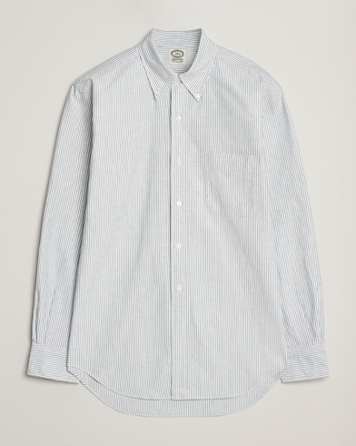 Kamakura Shirts Vintage Ivy Oxford Button Down Shirt Green Stripe – Vihreä
