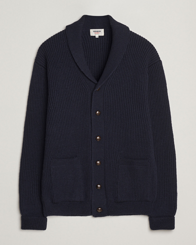 Kamakura Shirts McQueen Shawl Collar Cardigan Navy – Sininen