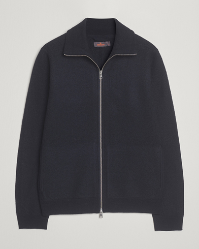 Morris Corke Knitted Zip Jacket Navy – Sininen