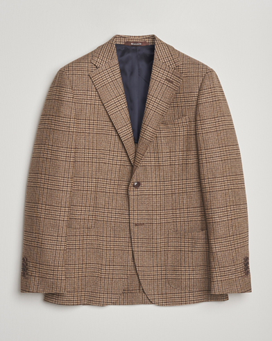 Morris Wool Silk Houndstooth Blazer Brown – Ruskea