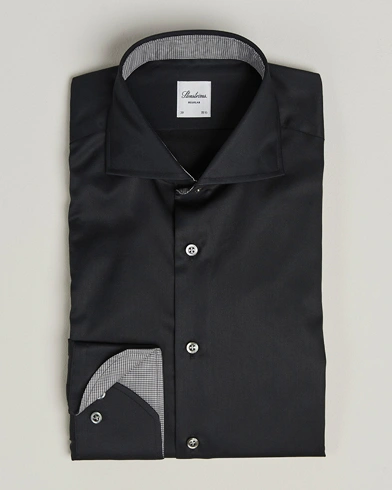Stenströms Regular Fit Contrast Shirt Black – Musta
