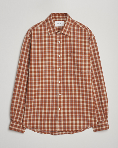 NN07 Deon Flannel Checked Shirt Light Brown – Ruskea