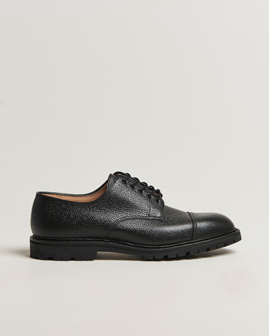 Crockett & Jones Sandhurst Derby Vibram Black Scotch Grain – Musta
