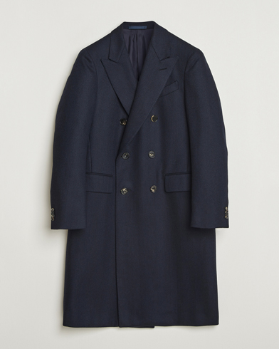 Caruso Aida Double Breasted Wool Coat Navy – Sininen