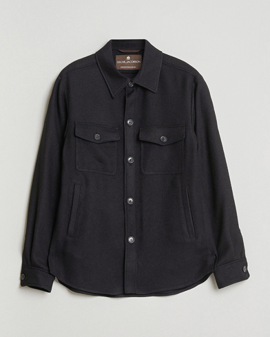 Oscar Jacobson Maverick Wool Overshirt Black – Musta