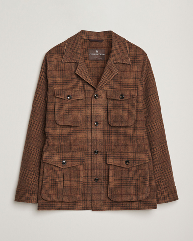 Oscar Jacobson Sirolo Checked Shirt Jacket Brown – Ruskea