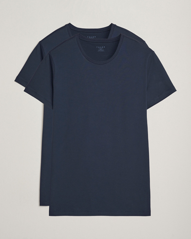 Falke 2-Pack Cotton Crew Neck T-Shirt Midnight – Sininen