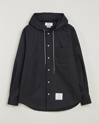 Thom Browne Long Sleeve Hooded Overshirt Black – Musta