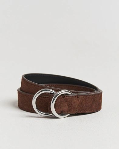Ralph Lauren Purple Label Ring Belt Dark Brown Suede – Musta