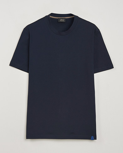 Brioni Short Sleeve Cotton T-Shirt Navy – Sininen