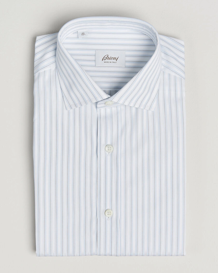 Brioni Slim Fit Dress Shirt Light Blue Stripe – Sininen