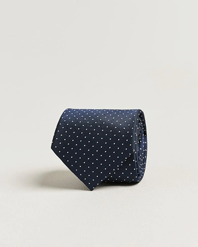 Brioni Jacquard Dot Silk Tie Navy – Sininen