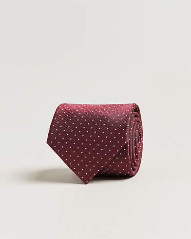 Brioni Jacquard Dot Silk Tie Burgundy – Punainen