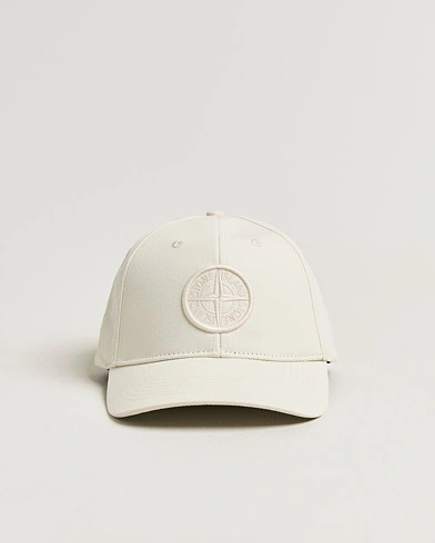Stone Island Classic Cotton Logo Cap Ivory – Valkoinen