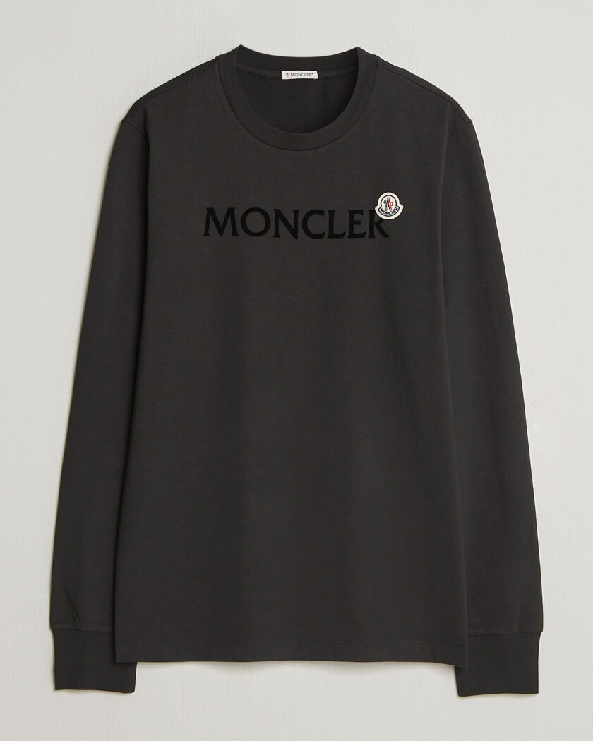 Moncler Lettering Logo Long Sleeve T-Shirt Black – Musta