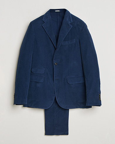 Massimo Alba Sloop Corduroy Suit Midnight Blue – Sininen