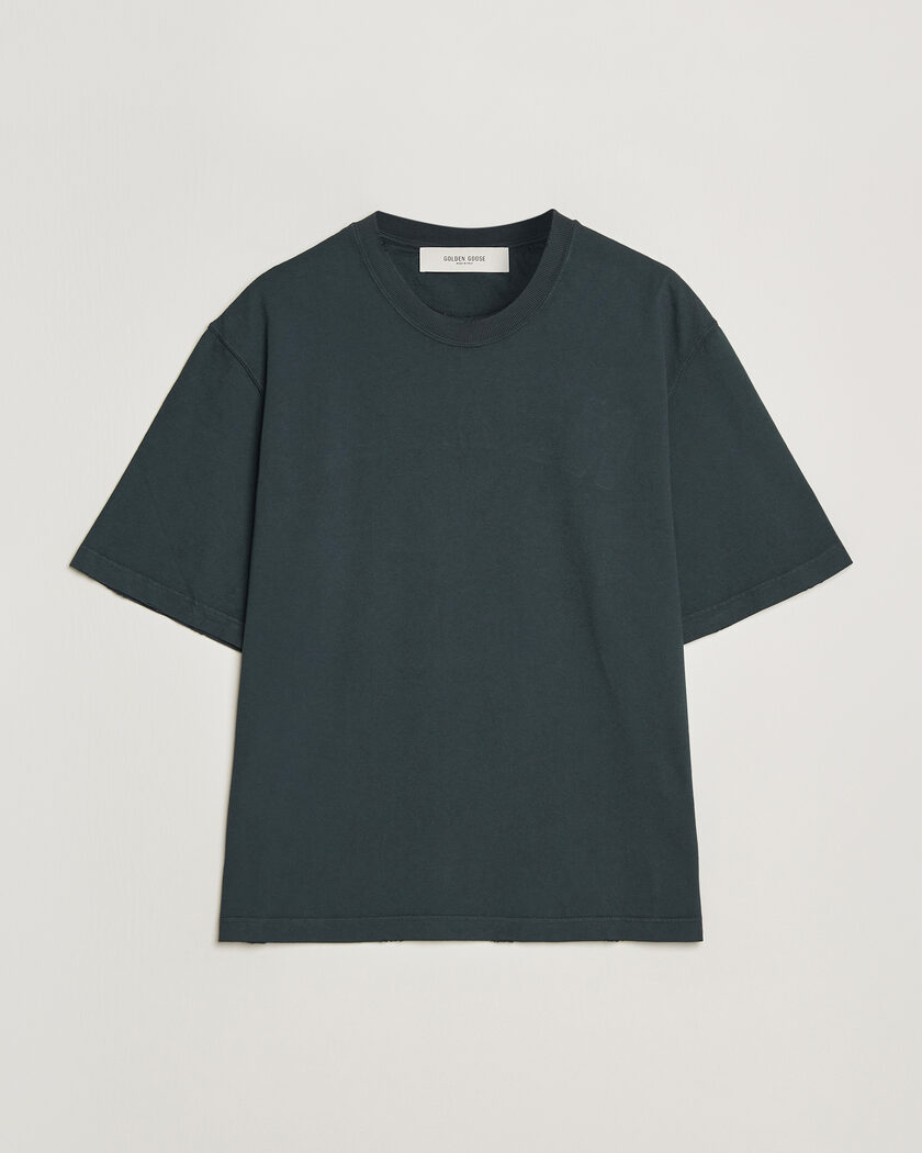 Golden Goose Relaxed Fit Cotton T-Shirt Washed Black – Musta
