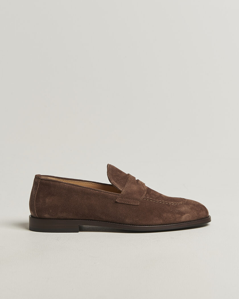 Brunello Cucinelli Penny Loafers Brown Suede – Ruskea