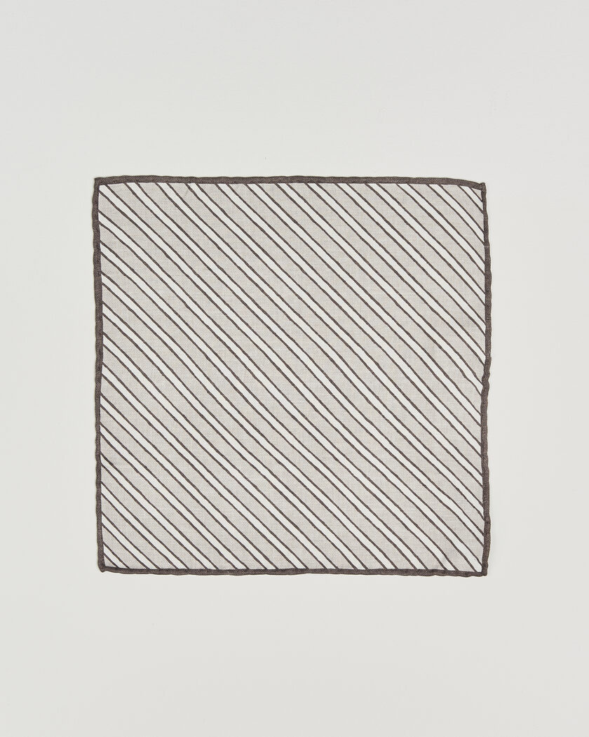 Brunello Cucinelli Striped Pocket Square Brown – Ruskea