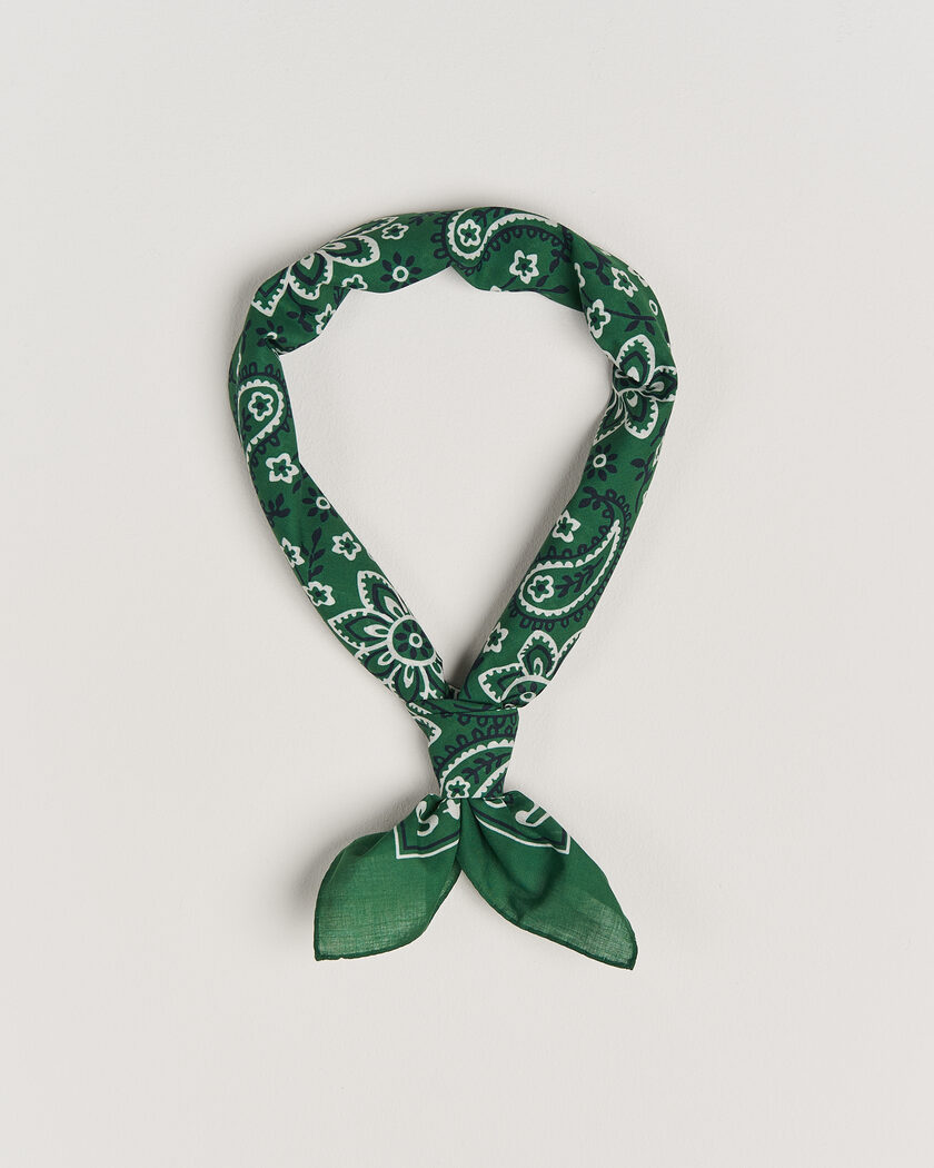 Drake's Classic Paisley Bandana Green – Vihreä