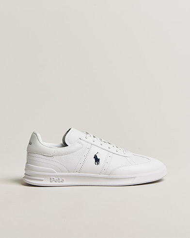 Polo Ralph Lauren Aera Grained Leather Sneakers White/Navy – Valkoinen